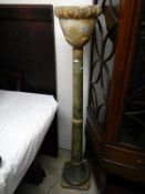 An alabaster column with pot converted to electrical,
