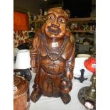 Large carved wooden Buddah