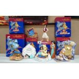 8 Schmid Aladdin collectables including Genie music box & Aladdin/Jasmine music box