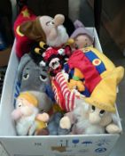 A collection of Disney soft toys