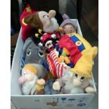 A collection of Disney soft toys