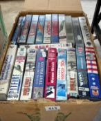 A box of approx. 40 video cassettes, airport related