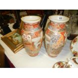 Pair of large Satsuma vases