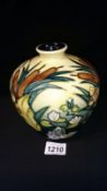 Moorcroft floral vase featuring water lilies