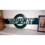 Station sign 'Medstead and Four Marks' A Hampshire station