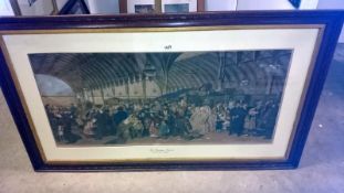 Large framed and glazed Victorian print 'The Railway Station'm W.P.