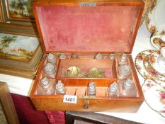 Victorian apothecary chest with bottles