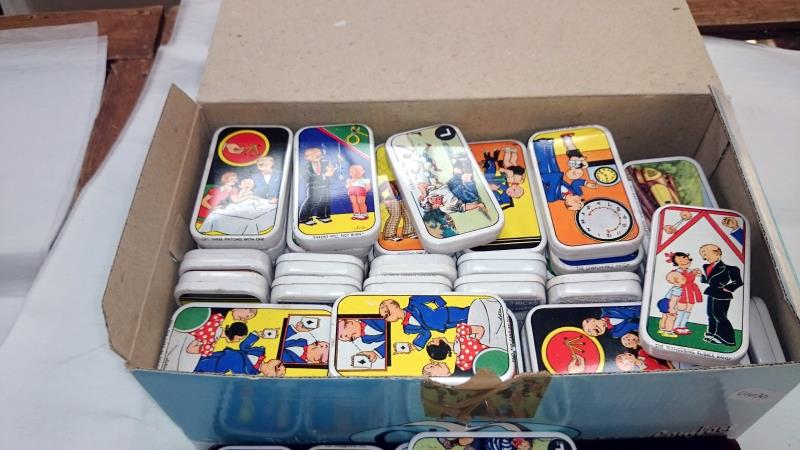 A large collection of cigarette card size collectable tins (approximately 107 tins) - Image 3 of 3