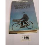 A 1986 1st edition 'The Secret of Annexe 3' by Colin Dexter with dust jacket (ex library)