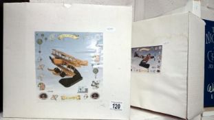 2 boxed wooden aircraft models