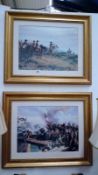 2 gilt framed & glazed prints of Napoleonic scenes