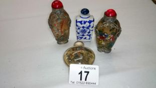 4 scent bottles including 3 with markings