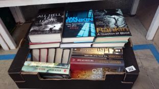 Box of fiction hardback books