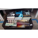 Box of fiction hardback books