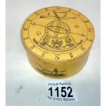 Commemorative Nelson/Trafalgar sand time and maritime decorated lidded pot