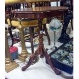 Walnut veneered tripod table