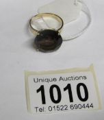 A yellow gold ring marked '14k 585' set large stone,