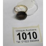 A yellow gold ring marked '14k 585' set large stone,