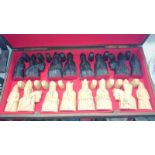 A cased chess set