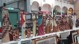 13 African figures and 4 candle holders