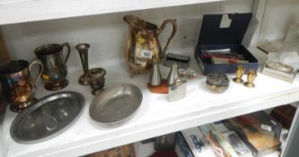 Quantity of silver plate, including tankards, jugs, spoons etc.