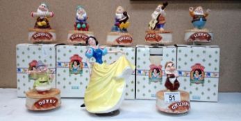 A quantity of Snow white & the Seven Dwarfs Schmid music boxes
