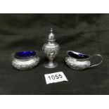 A 3 piece silver cruet set