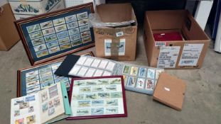 3 stamp albums, a quantity of tea cards,