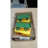 2 mint boxed Dinky 429 trailers in green