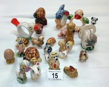 A quantity of small china figures including Wade & Carlton china etc.