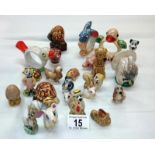 A quantity of small china figures including Wade & Carlton china etc.