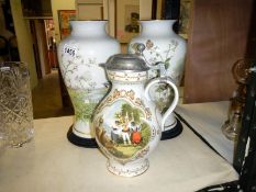Pair of Franklin porcelain vases 'The Spring Glen' and 'The Autumn Glen' and a German porcelain jug