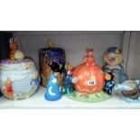 4 large Disney cookie jars etc