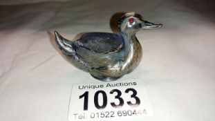 Victorian silver pin cushion of a swan