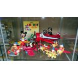 A quantity of diecast and plastic Noddy, Mickey Mouse, Wallace and Gromet models etc.