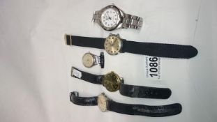 4 gents wrist watches and 1 nurses watch all in working order