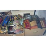 2 boxes of vintage collectibles tins