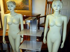 2 shop mannequins and a Petererth shop display stand