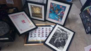 5 framed London 2012 Olympic games momentoes