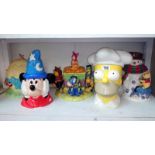 4 Disney cookie jars and a Simpsons cookie jar