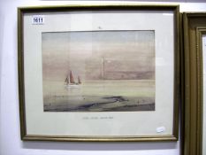 Fine framed and glazed watercolour 'River scene,
