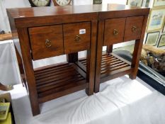 Pair of bedside cupboards with single drawers