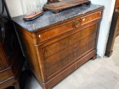 A French marble topped chest of drawers