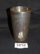 A silver beaker with engraving from Albert Grant MP, 1874,
