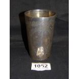 A silver beaker with engraving from Albert Grant MP, 1874,