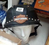 A Harley Davidson motorcycle helmet