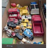 A box of mixed small Tonka inc. motorbikes, Pepsi lorry etc.