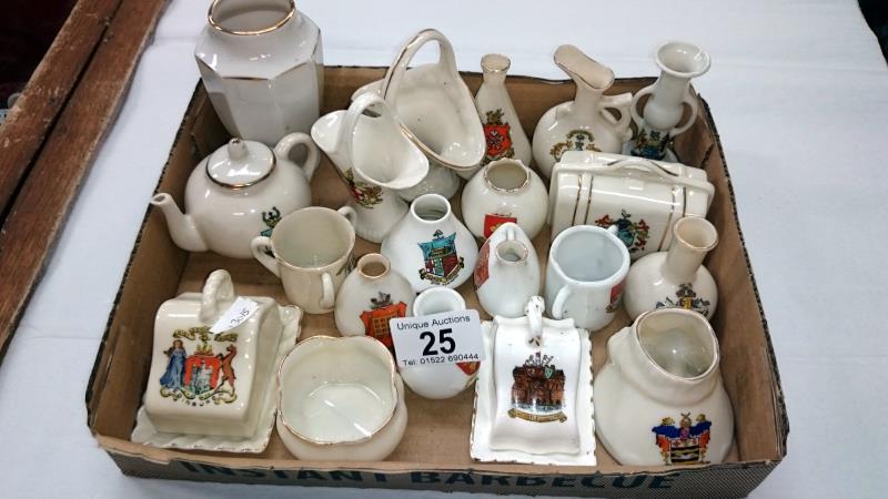 20 pieces of crested china