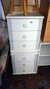 2 white 3 drawer bedroom chests