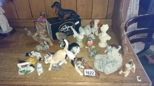 A quantity of china figures including birds & animals etc.